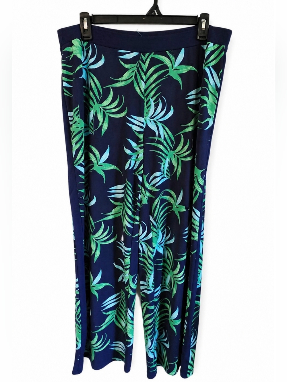 Colleen Lopez Navy Tropical Leaf Pants